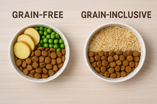 🌾🥩 Grain-Free vs. Grain-Inclusive Pet Foods: What’s the Difference?