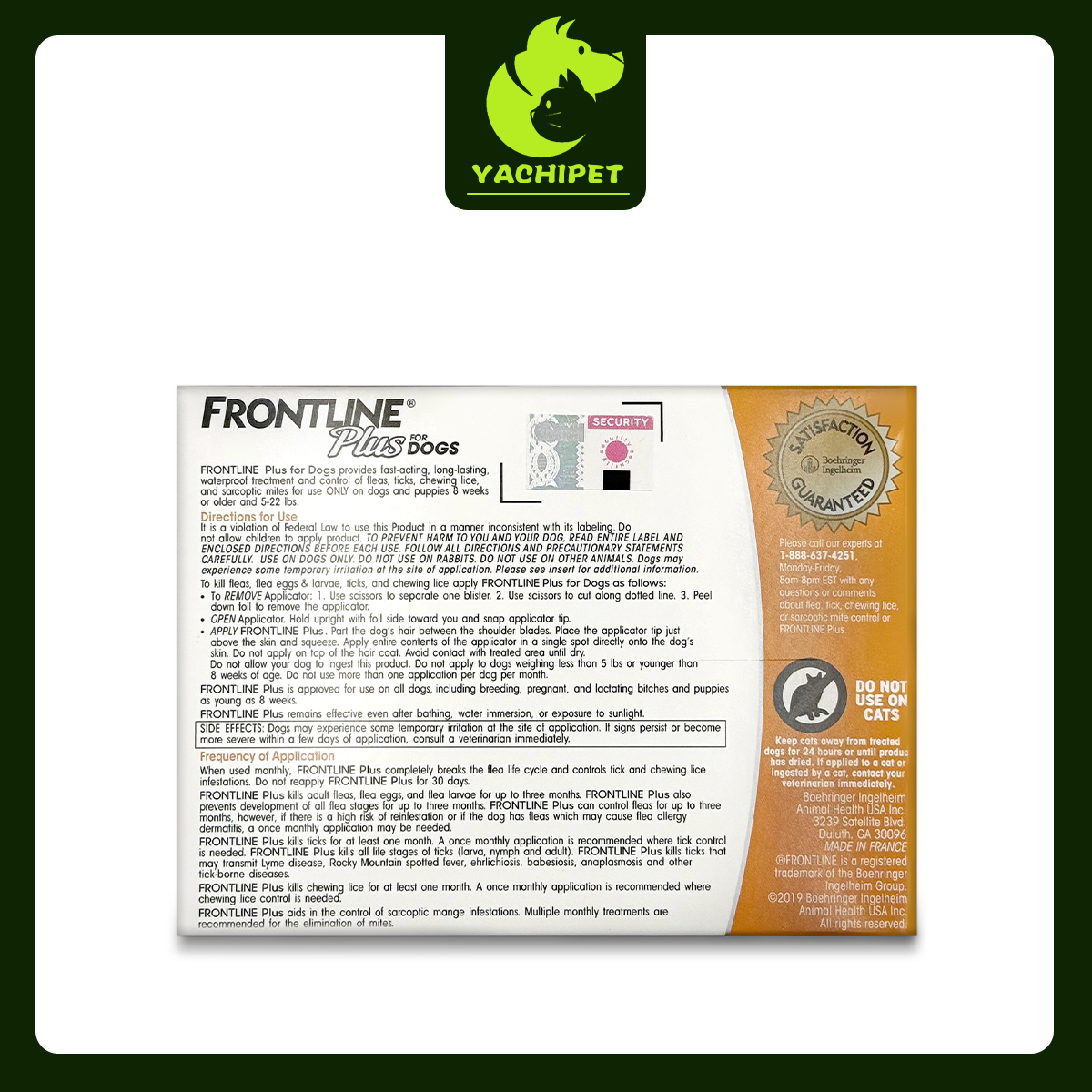 Frontline Plus for Dogs (5-22 lbs) – Flea, Tick, and Lice Treatment – 3 Doses