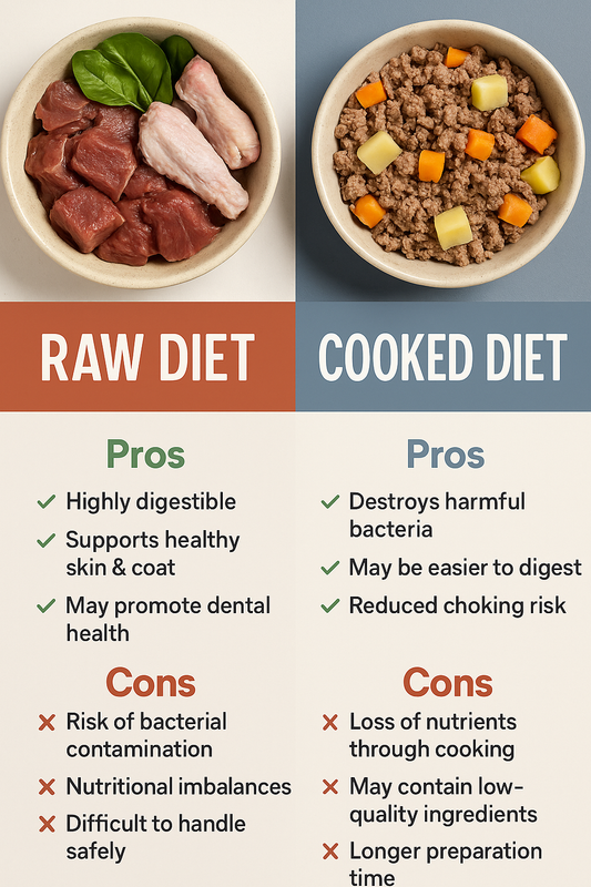 🍖🥩 Raw vs. Cooked Diets for Pets: Which Is Better?