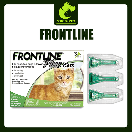Frontline Plus for Cats (Over 1.5 lbs) – Flea & Tick Support Formula – 3 Doses